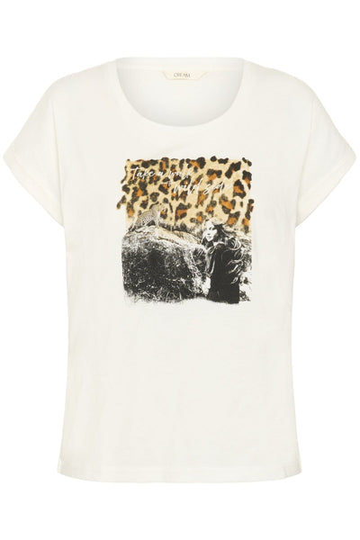 WILD SIDE LEOPARD PRINT T SHIRT T-Shirt CREAM 