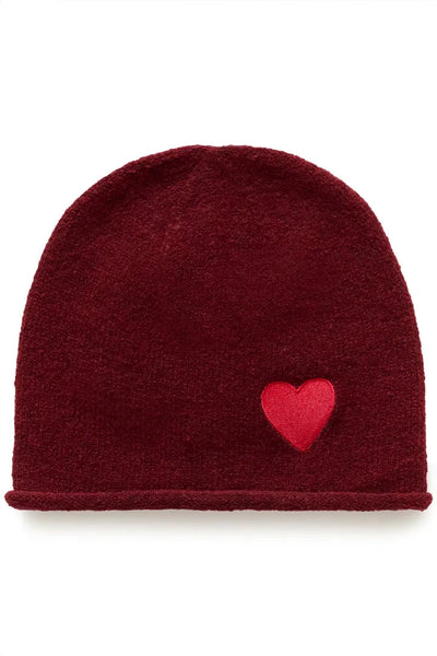 WINE BEANIE WITH RED HEART CULTURE 