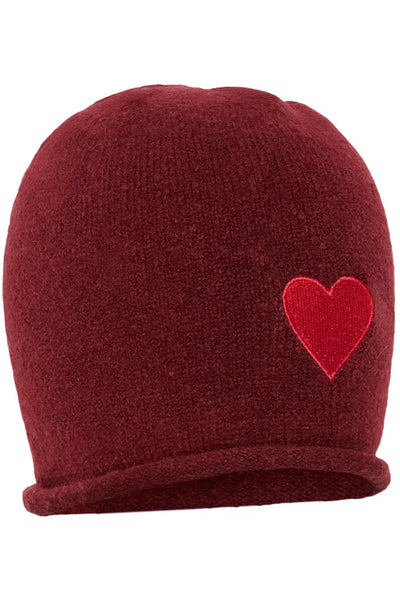 WINE BEANIE WITH RED HEART CULTURE 