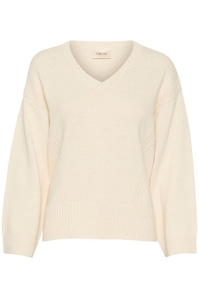 WINTER WHITE V NECK SWEATER Sweater CREAM 