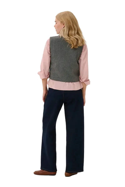 WOVEN APPLIQUE PINSTRIPE VEST Blazer CULTURE 