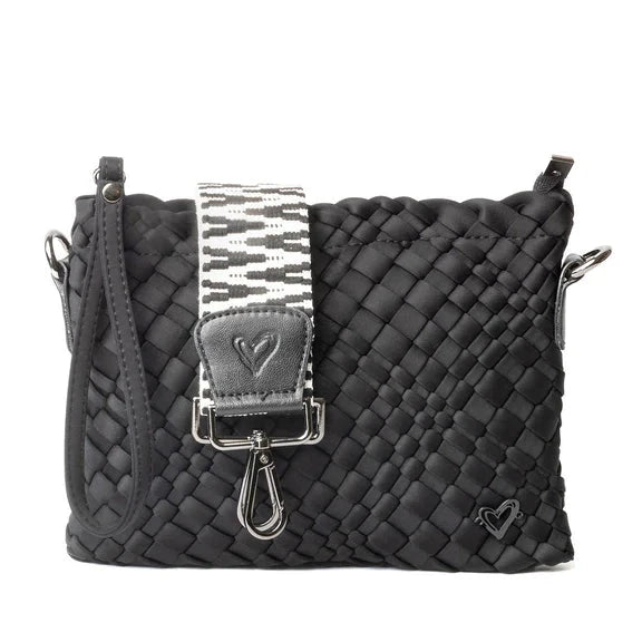 WOVEN CROSSBODY Handbag prenelove OS Black 