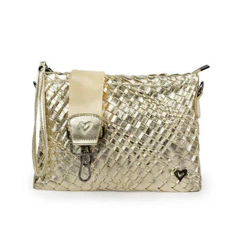 WOVEN CROSSBODY Handbag prenelove OS Gold 