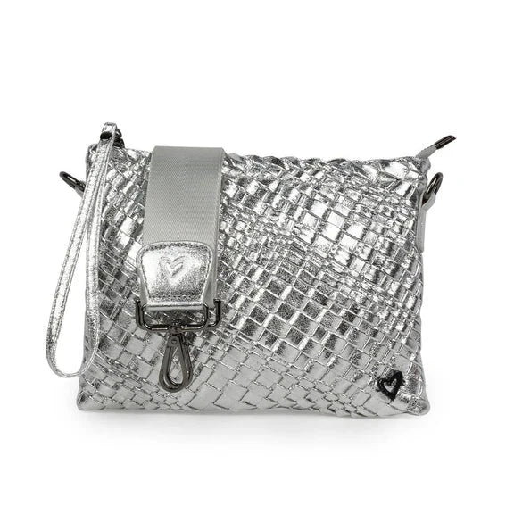 WOVEN CROSSBODY Handbag prenelove OS Silver 