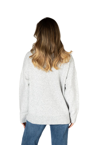 YELLOW HEART GREY CREWNECK SWEATER SWEATER LYLA + LUXE 