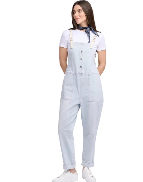 YOGA JEANS KIM PINSTRIPE OVERALLS Jeans Yoga Jeans 26/2 Blue/White Pinstripe 