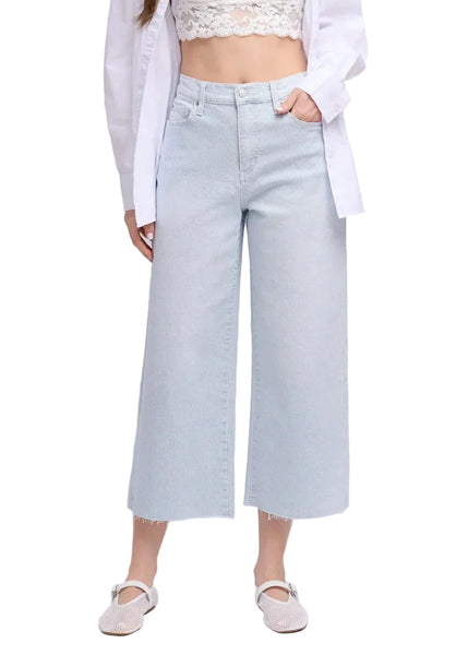 YOGA JEANS LILY WIDE LEG PINSTRIPE CROP FLARE Jeans Yoga Jeans 26/2 Blue Pinstripe 