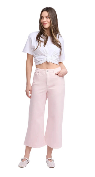 YOGA JEANS MAYA CROP FLARE LIGHT PINK PANTS Jeans Yoga Jeans 26/2 Light Pink 