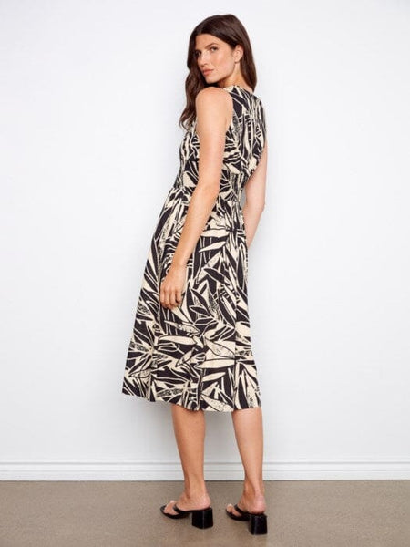 ZIPPER FRONT PRINTED DRESS WITH SIDE POCKETS Dresses Charlie B 
