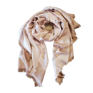 BLUSH STAR SCARF FashionWear Collection Blush/Beige 