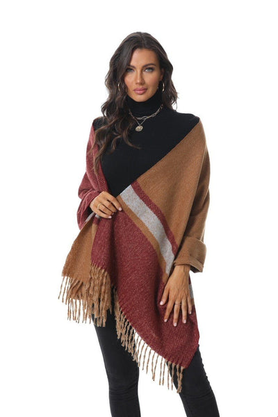 BROWN RUST FRINGE SCARF Scarves FashionWear Collection 