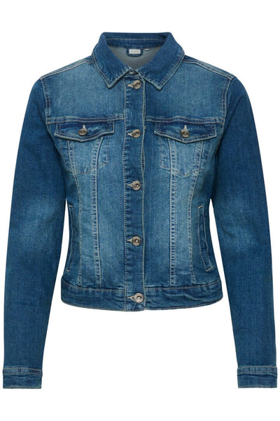 CLASSIC STRETCH BLUE DENIM JACKET Coats & Jackets CREAM 