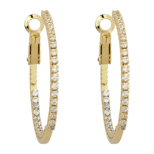 Gold hoop earrings with crystals hotsell