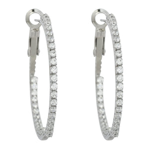 CRYSTAL SILVER HOOP EARRINGS FashionWear Canada Silver 