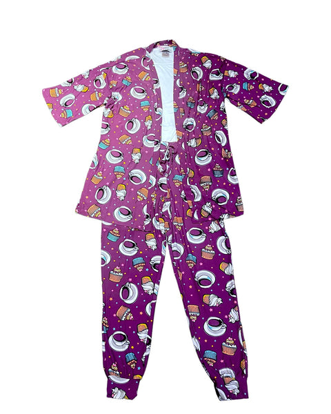 CUPCAKES & COFFEE PRINT ROBE Robes FashionWear Collection 