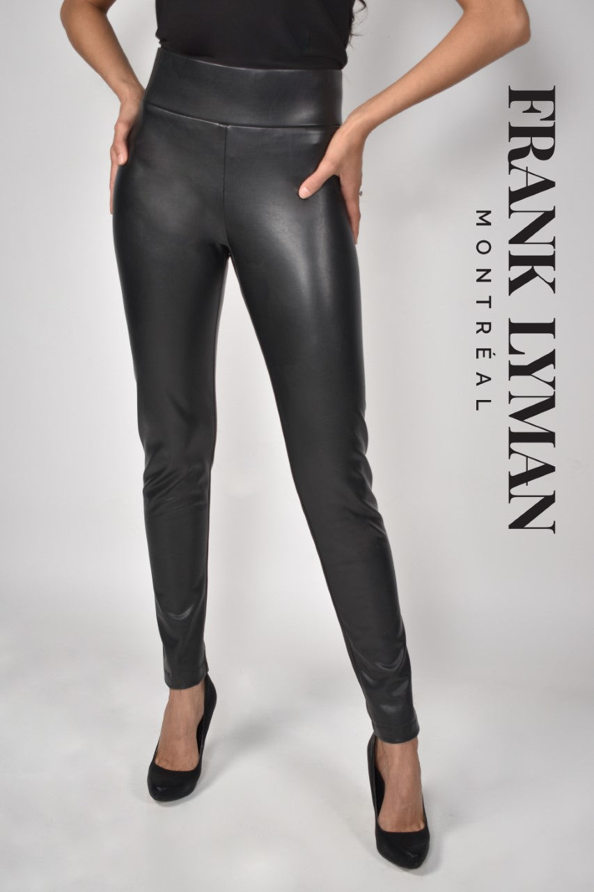 FAUX LEATHER BLACK PULL ON PANT Pants Frank Lyman 4 Black 