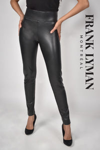 FAUX LEATHER BLACK PULL ON PANT Pants Frank Lyman 4 Black 