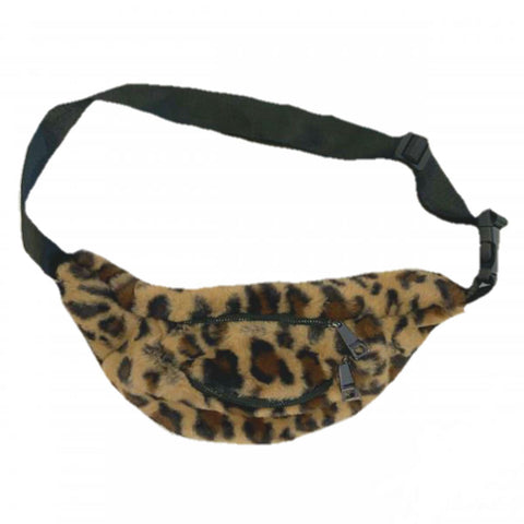 LEOPARD FAUX FUR FANNY PACK Handbag FashionWear Collection Leopard 