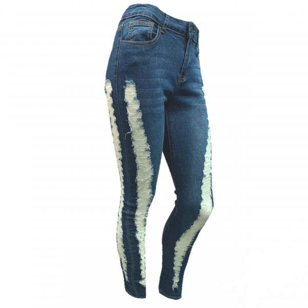 DOUBLE FRAYED SIDE SEAM STRECHY JEANS Jeans FashionWear Collection 
