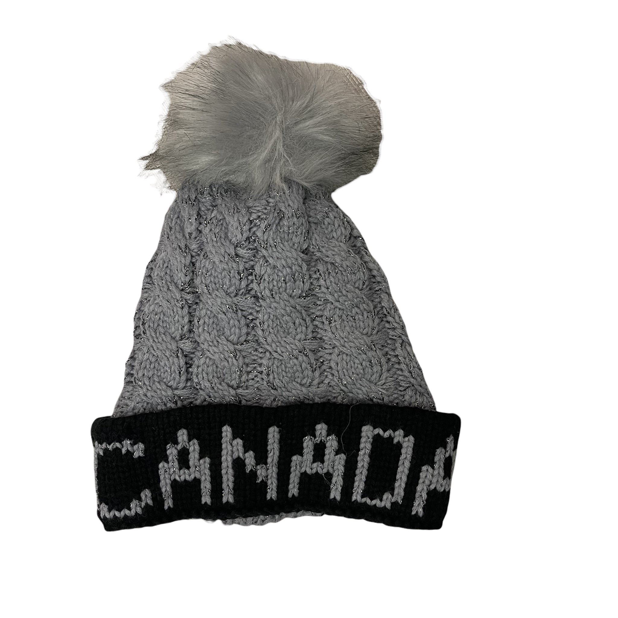 GREY CANADA POM POM HAT Hats FashionWear Collection Grey/Black 