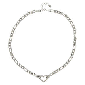 HEART CHAIN LINK SILVER NECKLACE necklace Merx Silver 