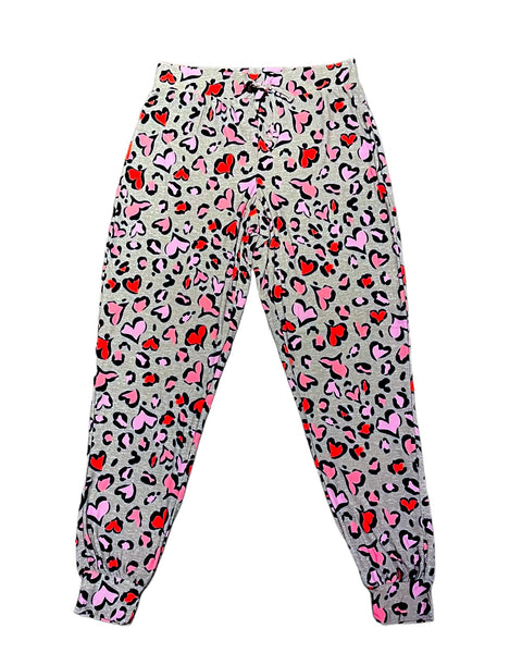 HEARTS PRINT GREY JOGGER Jogger FashionWear Collection S Grey/Pink 