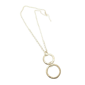 LARGE DOUBLE CIRCLE PENDANT GOLD NECKLACE necklace Merx Gold 