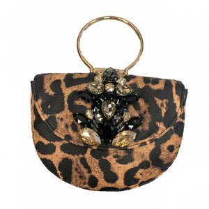 LEOPARD PRINT CLUTCH HANDBAG Handbag Inzi Leopard 
