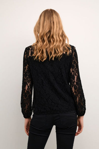 LINED BLACK LACE TOP Top CREAM 