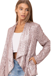 PINK SEQUIN JACKET Coats & Jackets FashionWear Collection S Pink 