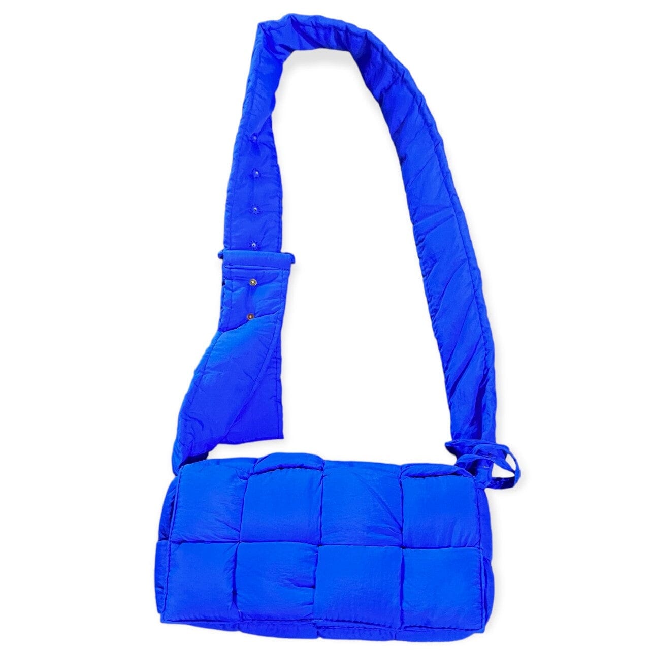 QUILTED WOVEN CROSSBODY BAG Handbag Inzi Cobalt Blue 