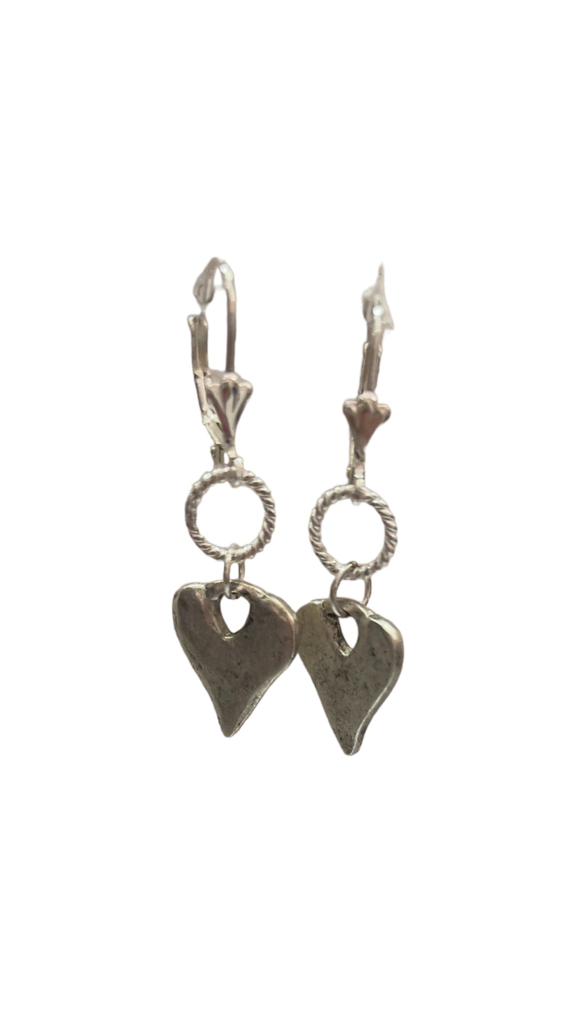 SILVER HEART CIRCLE EARRINGS FashionWear Collection Silver 