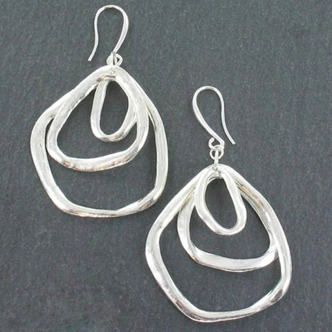 TRIPLE RING SHAPED EARRINGS Earrings FashionWear Collection Silver 