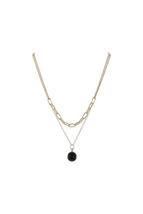 TWO STRAND TWO TONE PENDANT NECKLACE Necklaces FashionWear Collection 